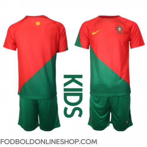 Portugal Hjemme Trøje Børn VM 2022 Kortærmet (+ Korte bukser)